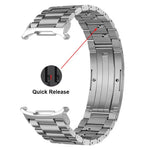 Abnehmbares Armband aus Titanlegierung mit drei Perlen und Dornschließe, passend für Samsung Galaxy Watch Ultra 47 mm / Ultra 2025 und Samsung Galaxy Watch8 / Watch8 Classic