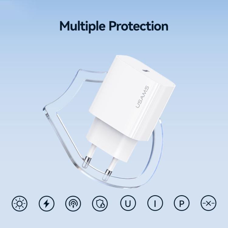 USAMS CC226 T65 PD20W USB-C / Type-C Single Port Fast Charger, EU Plug, CC226