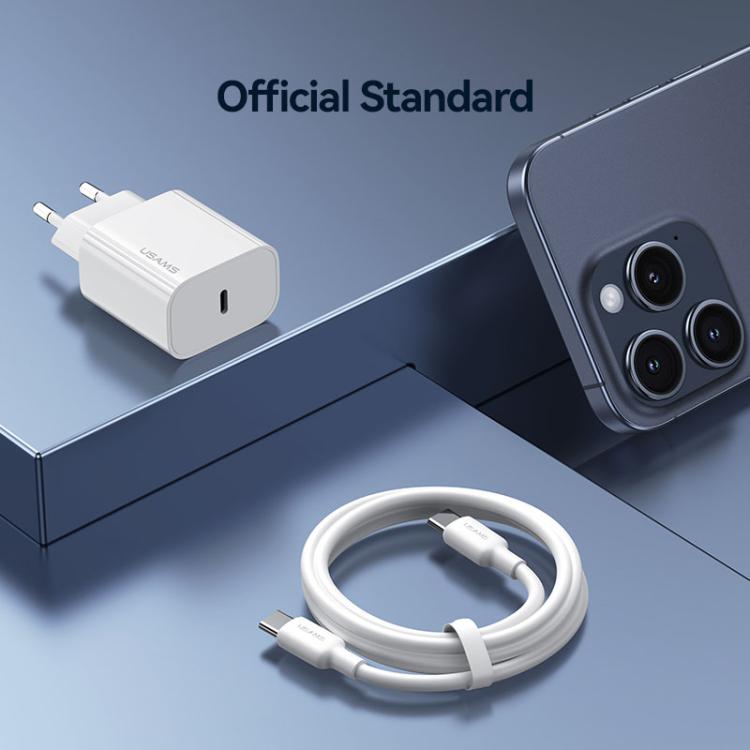 USAMS CC226 T65 PD20W USB-C / Type-C Single Port Fast Charger, EU Plug, CC226