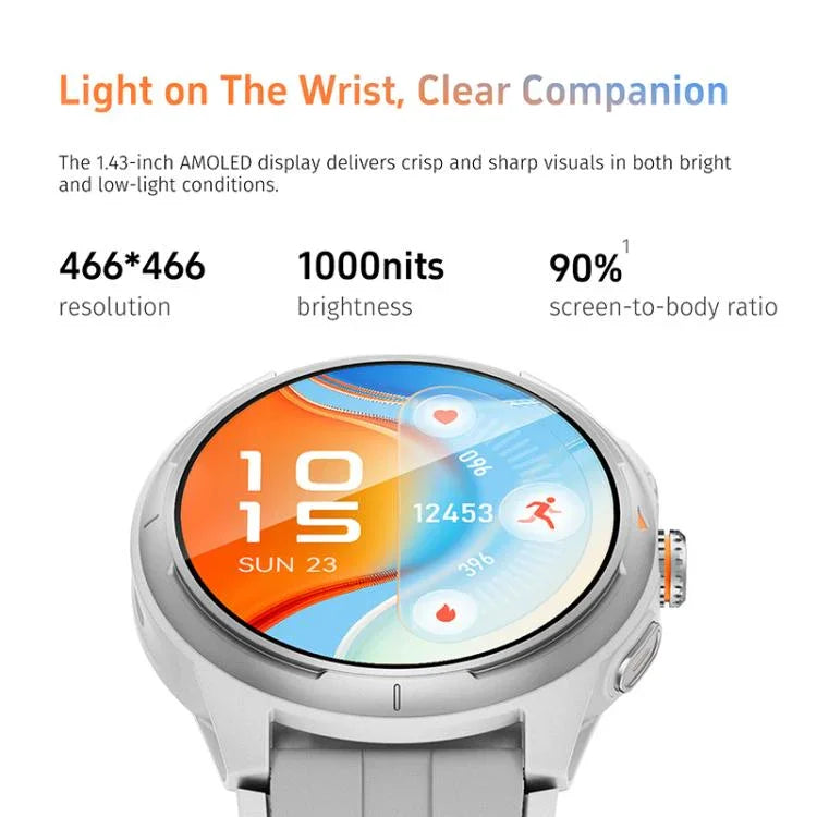 GTR6 Urban Runner Smartwatch mit 1,43 Zoll AMOLED-Bildschirm, IP68-zertifiziert, unterstützt Herzfrequenzmessung