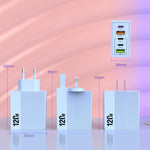ADC-F007 120W 3xType-C Dual USB Multi-Port Charger, US Plug, EU Plug, UK Plug
