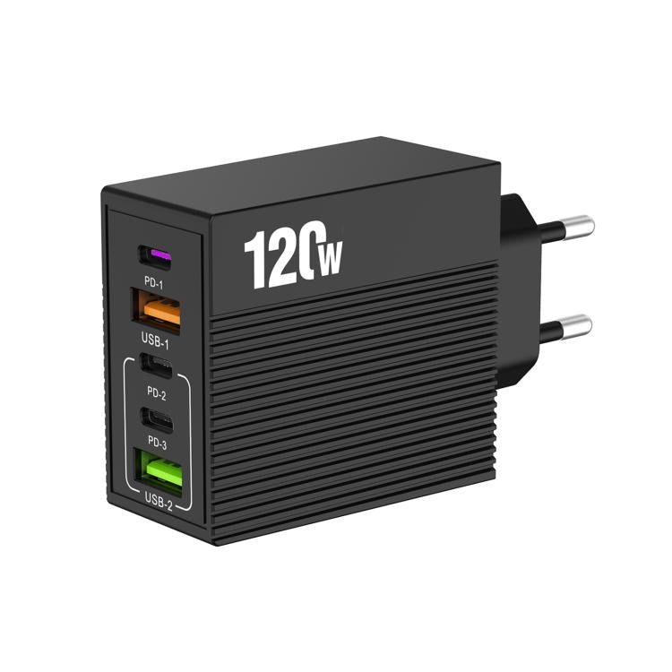 ADC-F007 120W 3xType-C Dual USB Multi-Port Charger, US Plug, EU Plug, UK Plug