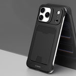 J TRIBE Metallrahmen Rahmenlose Kartenfach Objektivhalter Handyhülle, Für iPhone 17 Pro Max, Für iPhone 17 Pro, Für iPhone 17, Für iPhone Air, Für iPhone 16 Pro Max, Für iPhone 16 Pro, Für iPhone 15 Pro Max, Für iPhone 15 Pro