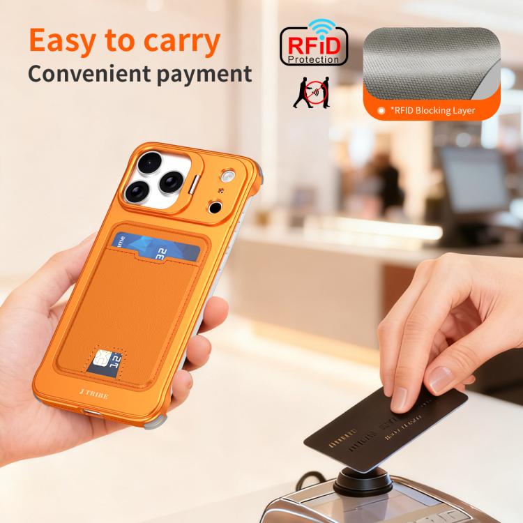 J TRIBE Metallrahmen Rahmenlose Kartenfach Objektivhalter Handyhülle, Für iPhone 17 Pro Max, Für iPhone 17 Pro, Für iPhone 17, Für iPhone Air, Für iPhone 16 Pro Max, Für iPhone 16 Pro, Für iPhone 15 Pro Max, Für iPhone 15 Pro