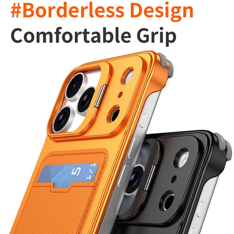 J TRIBE Metallrahmen Rahmenlose Kartenfach Objektivhalter Handyhülle, Für iPhone 17 Pro Max, Für iPhone 17 Pro, Für iPhone 17, Für iPhone Air, Für iPhone 16 Pro Max, Für iPhone 16 Pro, Für iPhone 15 Pro Max, Für iPhone 15 Pro