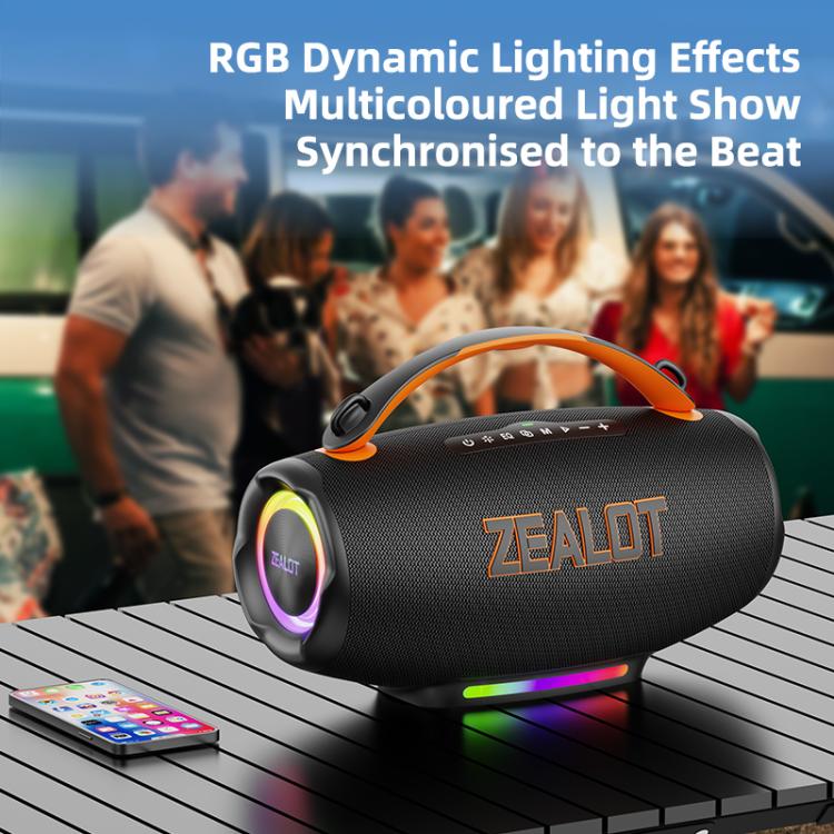 Zealot S167 100W Tragbarer Handheld-Outdoor-RGB-Bluetooth-Lautsprecher