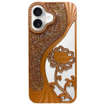 Galvanisierte TPU Lotus Hohlgravur Strass Glitzer Handyhülle, Für iPhone 17 Pro Max, Für iPhone 17 Pro, Für iPhone 17, Für iPhone 16 Pro Max, Für iPhone 16 Pro, Für iPhone 16, Für iPhone 15 Pro Max, Für iPhone 15 Pro