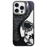 Galvanisierte TPU Lotus Hohlgravur Strass Glitzer Handyhülle, Für iPhone 17 Pro Max, Für iPhone 17 Pro, Für iPhone 17, Für iPhone 16 Pro Max, Für iPhone 16 Pro, Für iPhone 16, Für iPhone 15 Pro Max, Für iPhone 15 Pro
