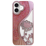 Galvanisierte TPU Lotus Hohlgravur Strass Glitzer Handyhülle, Für iPhone 17 Pro Max, Für iPhone 17 Pro, Für iPhone 17, Für iPhone 16 Pro Max, Für iPhone 16 Pro, Für iPhone 16, Für iPhone 15 Pro Max, Für iPhone 15 Pro