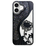 Galvanisierte TPU Lotus Hohlgravur Strass Glitzer Handyhülle, Für iPhone 17 Pro Max, Für iPhone 17 Pro, Für iPhone 17, Für iPhone 16 Pro Max, Für iPhone 16 Pro, Für iPhone 16, Für iPhone 15 Pro Max, Für iPhone 15 Pro