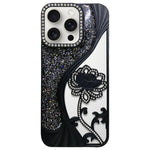 Galvanisierte TPU Lotus Hohlgravur Strass Glitzer Handyhülle, Für iPhone 17 Pro Max, Für iPhone 17 Pro, Für iPhone 17, Für iPhone 16 Pro Max, Für iPhone 16 Pro, Für iPhone 16, Für iPhone 15 Pro Max, Für iPhone 15 Pro