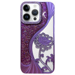Galvanisierte TPU Lotus Hohlgravur Strass Glitzer Handyhülle, Für iPhone 15, Für iPhone 14, Für iPhone 14 Pro, Für iPhone 14 Pro Max, Für iPhone 13 Pro Max, Für iPhone 13 Pro, Für iPhone 13, Für iPhone 12