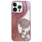 Galvanisierte TPU Lotus Hohlgravur Strass Glitzer Handyhülle, Für iPhone 15, Für iPhone 14, Für iPhone 14 Pro, Für iPhone 14 Pro Max, Für iPhone 13 Pro Max, Für iPhone 13 Pro, Für iPhone 13, Für iPhone 12