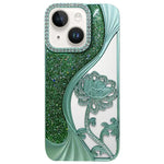 Galvanisierte TPU Lotus Hohlgravur Strass Glitzer Handyhülle, Für iPhone 15, Für iPhone 14, Für iPhone 14 Pro, Für iPhone 14 Pro Max, Für iPhone 13 Pro Max, Für iPhone 13 Pro, Für iPhone 13, Für iPhone 12