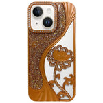 Galvanisierte TPU Lotus Hohlgravur Strass Glitzer Handyhülle, Für iPhone 15, Für iPhone 14, Für iPhone 14 Pro, Für iPhone 14 Pro Max, Für iPhone 13 Pro Max, Für iPhone 13 Pro, Für iPhone 13, Für iPhone 12