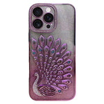 Galvanisierte TPU Pfauenrelief Strass Glitzer Handyhülle mit Linsenfolie, Für iPhone 17 Pro Max, Für iPhone 17 Pro, Für iPhone 17, Für iPhone 16 Pro Max, Für iPhone 16 Pro, Für iPhone 16 Plus, Für iPhone 16, Für iPhone 15 Pro Max
