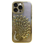 Galvanisierte TPU Pfauenrelief Strass Glitzer Handyhülle mit Linsenfolie, Für iPhone 17 Pro Max, Für iPhone 17 Pro, Für iPhone 17, Für iPhone 16 Pro Max, Für iPhone 16 Pro, Für iPhone 16 Plus, Für iPhone 16, Für iPhone 15 Pro Max