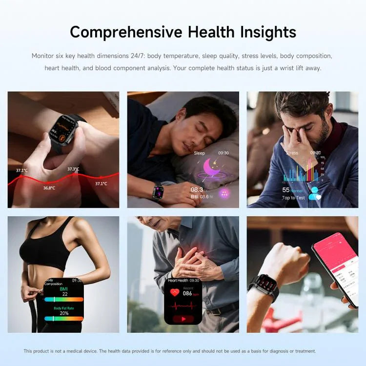 GE52 Smartwatch mit 1,88-Zoll-Full-HD-Touchscreen, Bluetooth-Anruffunktion, Silikonarmband und Unterstützung für Gesundheitsüberwachung