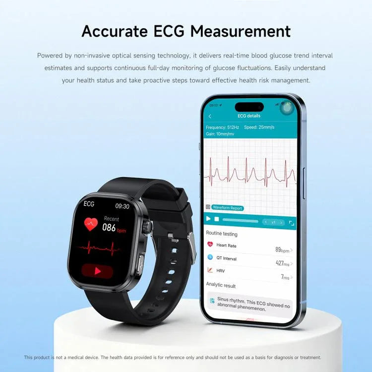 GE52 Smartwatch mit 1,88-Zoll-Full-HD-Touchscreen, Bluetooth-Anruffunktion, Silikonarmband und Unterstützung für Gesundheitsüberwachung