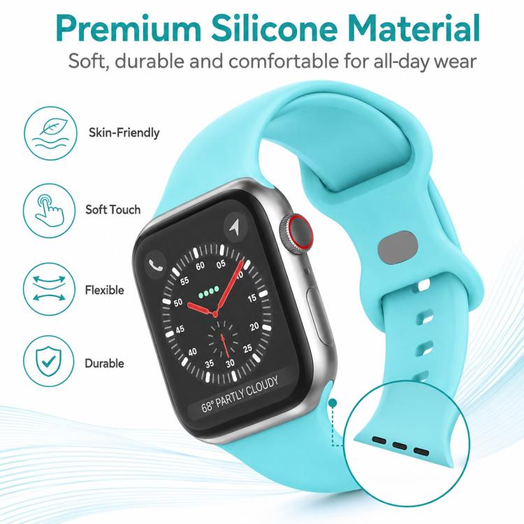 5er-Pack xDfind Silikon-Uhrenarmband mit Schmetterlingsverschluss, passend für Apple Watch 42 / 44 / 45 / 46 / 49 mm, Apple Watch 38 / 40 / 41 / S11 42 mm