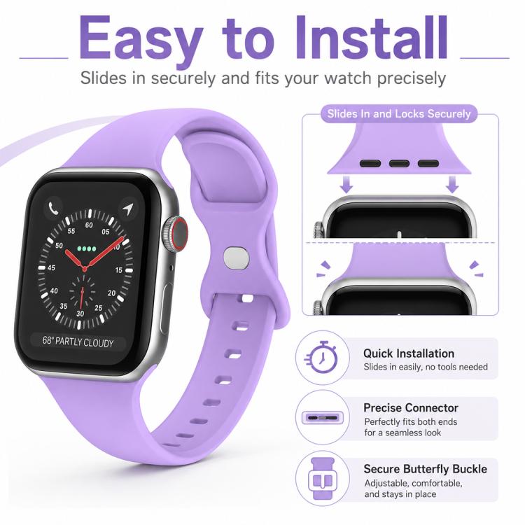 5er-Pack xDfind Silikon-Uhrenarmband mit Schmetterlingsverschluss, passend für Apple Watch 42 / 44 / 45 / 46 / 49 mm, Apple Watch 38 / 40 / 41 / S11 42 mm