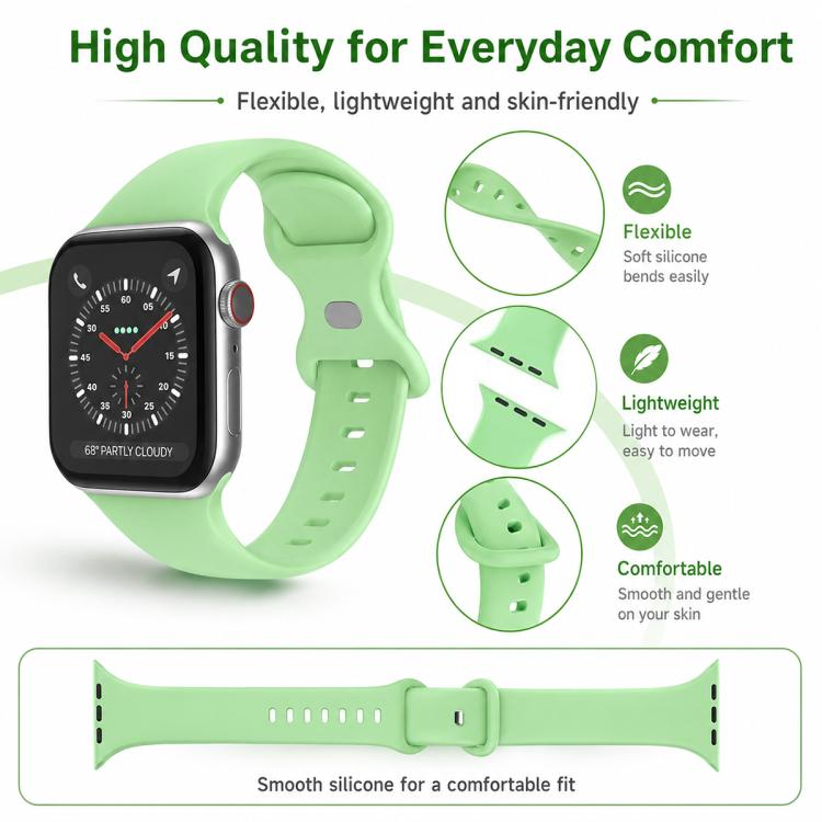 5er-Pack xDfind Silikon-Uhrenarmband mit Schmetterlingsverschluss, passend für Apple Watch 42 / 44 / 45 / 46 / 49 mm, Apple Watch 38 / 40 / 41 / S11 42 mm