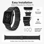 5er-Pack xDfind Dreiperlen-Faltschließe Edelstahl-Uhrenarmband, für Apple Watch 42 / 44 / 45 / 46 / 49 mm, für Apple Watch 38 / 40 / 41 / S11 42 mm