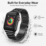 5er-Pack xDfind Dreiperlen-Faltschließe Edelstahl-Uhrenarmband, für Apple Watch 42 / 44 / 45 / 46 / 49 mm, für Apple Watch 38 / 40 / 41 / S11 42 mm