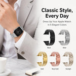 5er-Pack xDfind Dreiperlen-Faltschließe Edelstahl-Uhrenarmband, für Apple Watch 42 / 44 / 45 / 46 / 49 mm, für Apple Watch 38 / 40 / 41 / S11 42 mm