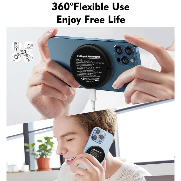 15W Multifunktions-Magnet-Wireless-Ladegerät mit Klappständer