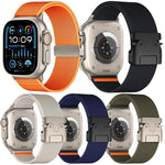 5er-Pack xDfind Stretch-Nylon-Uhrenarmband mit Fallschirmschnalle, passend für Apple Watch 42 / 44 / 45 / 46 / 49 mm, Apple Watch 38 / 40 / 41 / S11 42 mm