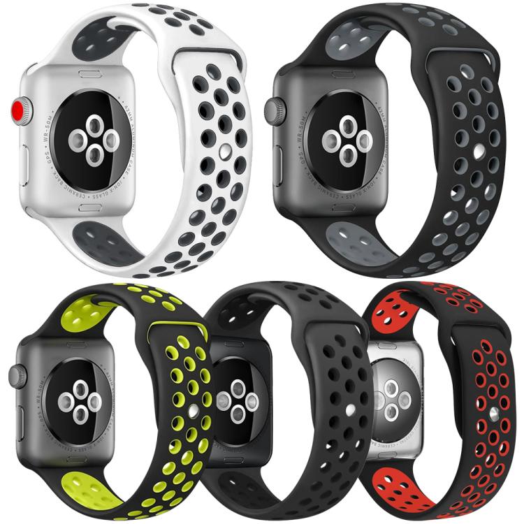 5er-Pack xDfind Silikon-Sportarmbänder in zwei Farben, passend für Apple Watch 42 / 44 / 45 / 46 / 49 mm, Apple Watch 38 / 40 / 41 / S11 42 mm