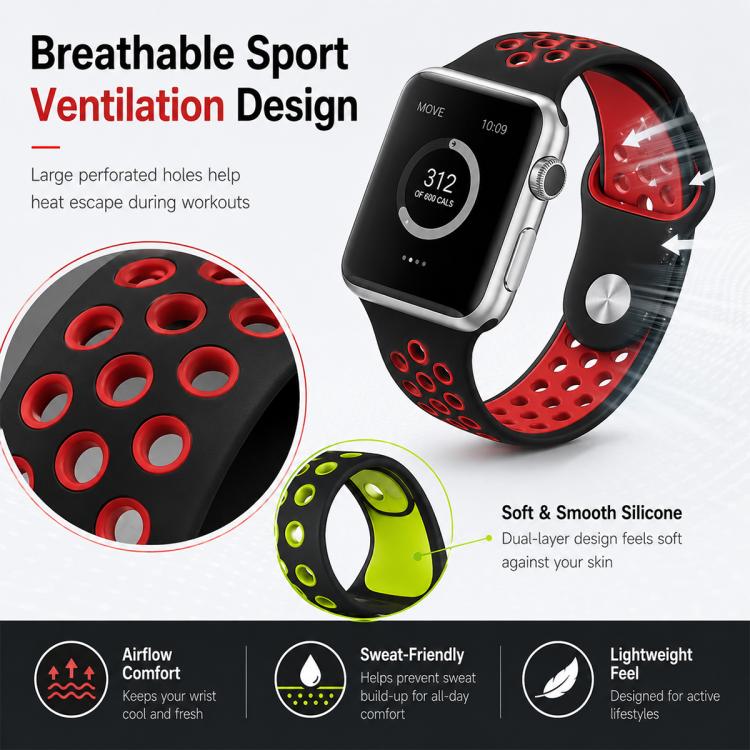 5er-Pack xDfind Silikon-Sportarmbänder in zwei Farben, passend für Apple Watch 42 / 44 / 45 / 46 / 49 mm, Apple Watch 38 / 40 / 41 / S11 42 mm