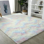 Einfaches Schlafsofa-Nacht-Gradient-Teppich Wohnzimmer Schlafzimmer-Matte, Regenbogen 100x200cm, Pink Lila 100x200cm, Hellgrau 100x200cm
