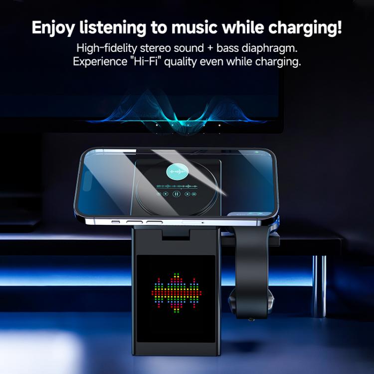 S5D 3-in-1 Multifunktionales 15W Touchscreen-Wireless-Ladegerät mit Bluetooth-Lautsprecherfunktion