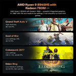 GXMO GH8 Windows 11 Pro Mini-PC, AMD Ryzen 9 8945HS Octa-Core-Prozessor, ohne Arbeitsspeicher, 16 GB + 512 GB