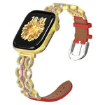 xDfind Diamant Edelstahl Hybrid Echtleder Uhrenarmband, Für Apple Watch 38 / 40 / 41 / S11 42mm