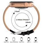 xDfind Retro Blumenmuster-Schnitzerei Edelstahl-Hybrid-Echtlederarmband, für Apple Watch 38 / 40 / 41 / S11 42mm