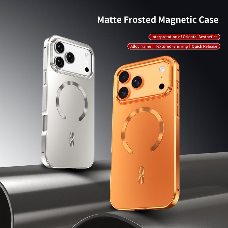 Mattiertes magnetisches Schutzgehäuse MagSafe Handyhülle aus Metalllegierung, für iPhone 17 Pro Max, für iPhone 17 Pro, für iPhone 17, für iPhone Air, für iPhone 16 Pro Max, für iPhone 16 Pro, für iPhone 15 Pro Max, für iPhone 15 Pro
