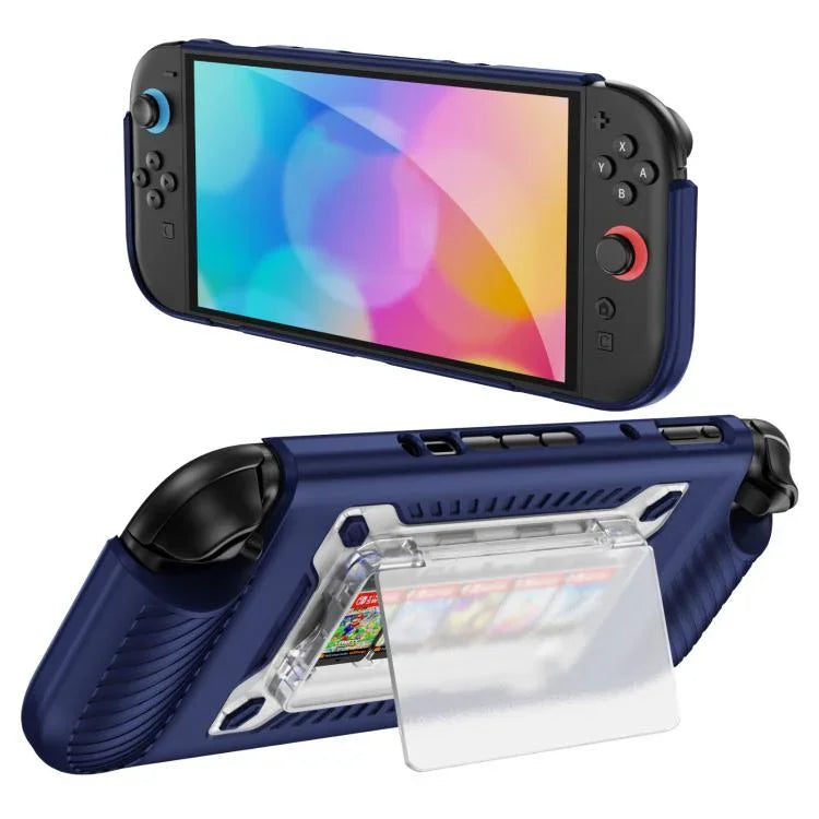 Rutschfeste strukturierte TPU-Hybrid-PC-Schutzhülle für Gaming-Konsolen mit Kartenfach, für Nintendo Switch 2