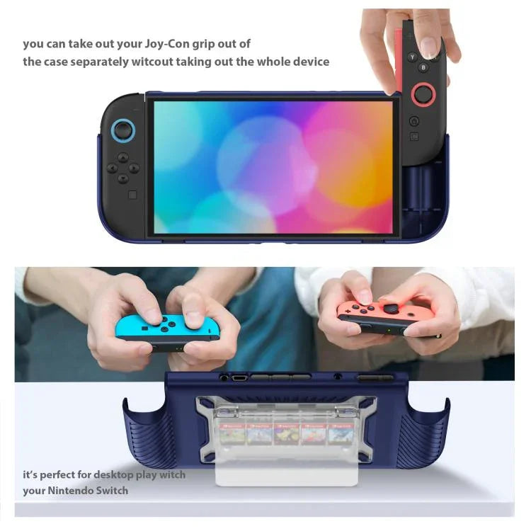 Rutschfeste strukturierte TPU-Hybrid-PC-Schutzhülle für Gaming-Konsolen mit Kartenfach, für Nintendo Switch 2