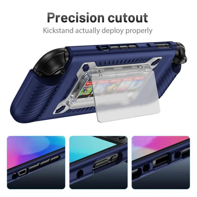Rutschfeste strukturierte TPU-Hybrid-PC-Schutzhülle für Gaming-Konsolen mit Kartenfach, für Nintendo Switch 2