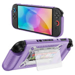 Rutschfeste strukturierte TPU-Hybrid-PC-Schutzhülle für Gaming-Konsolen mit Kartenfach, für Nintendo Switch 2