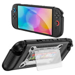 Rutschfeste strukturierte TPU-Hybrid-PC-Schutzhülle für Gaming-Konsolen mit Kartenfach, für Nintendo Switch 2