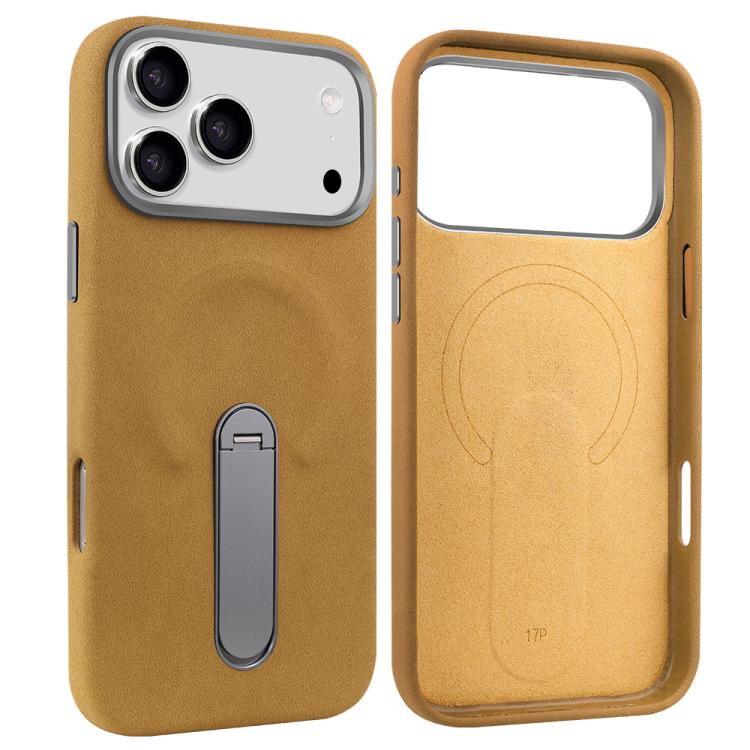 VIETAO Wildleder MagSafe PU Leder Handyhülle mit Halterung, Für iPhone 17 Pro Max, Für iPhone 17 Pro, Für iPhone 17, Für iPhone Air