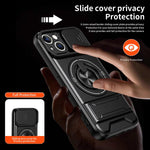 Lens Sliding Window Multifunctional Magnetic Shockproof Phone Case, For iPhone 13, For iPhone 12, For iPhone 12 Pro Max, For iPhone 12 Pro, For iPhone 11 Pro Max, For iPhone 11, For iPhone XS Max