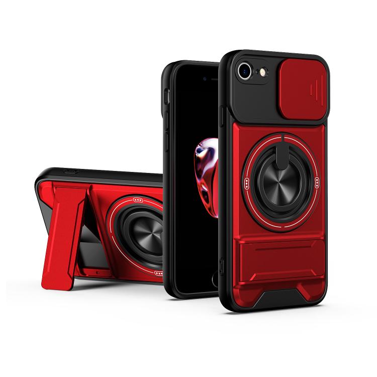 Lens Sliding Window Multifunctional Magnetic Shockproof Phone Case, For iPhone 7