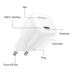 Yesido YC103 PD 35W Type-C Mini Ice Cube Fast Charger, EU Plug