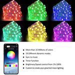 RGB USB LED Kupferdraht Lichterkette Weihnachtsdekoration Lichterkette Bluetooth Mobile APP Steuerung, 2m 20 LED, 5m 50 LED, 10m 100 LED, 12m 120 LED, 15m 150 LED, 20m 200 LED