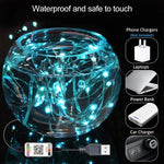 RGB USB LED Kupferdraht Lichterkette Weihnachtsdekoration Lichterkette Bluetooth Mobile APP Steuerung, 2m 20 LED, 5m 50 LED, 10m 100 LED, 12m 120 LED, 15m 150 LED, 20m 200 LED